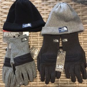 (2) pairs The North Face gloves and hats.